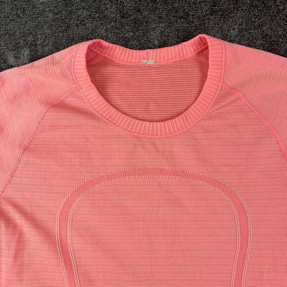 Lululemon Swiftly Tech Long Sleeve Thumb Hole Pink Striped Women's 6 Running - Picture 2 of 12